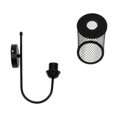 GLOBOSTAR® HANDANG 201-0123 Vintage Φωτιστικό Τοίχου - Απλίκα με Ντουί 1 x E27 AC 220-240V IP20 - Μαύρο - Μ12 x Π24 x Υ34cm