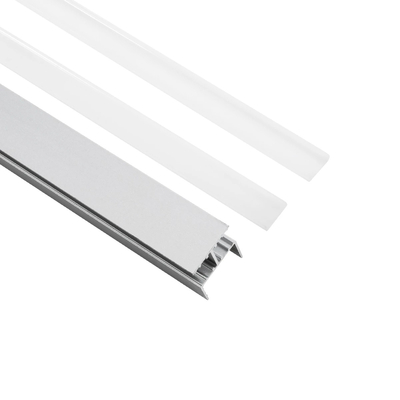 GLOBOSTAR® ALP-R-SHELF DODA 70814-1M Χωνευτό Προφίλ Αλουμινίου Ειδικό για Φωτισμό Ραφιού 18mm με Λευκό Γαλακτερό Πατητό Κάλυμμα για Ταινίες LED IP20 - Ασημί - Μ100 x Π1.5 x Υ2cm