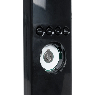 GLOBOSTAR® ZENTIME 76564 Μοντέρνο Επιτραπέζιο Φωτιστικό Γραφείου με Ασύρματη Φόρτιση 10W 2A & Ψηφιακό Ρολόι LED 3.5W 350lm 120° DC 5V με USB-C IP20 Ρυθμιζόμενο Λευκό CCT με Αφή 2700K/4500K/6000K Dimmable - Sanan SMD Chip - Μαύρο - Μ13 x Π25 x Υ50cm - 2 Χρόνια Εγγύηση