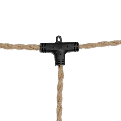 GLOBOSTAR® WHIP 77676 Μοντέρνο DIY Φωτιστικό με Υφασμάτινο Καλώδιο, Ντουί 3 x E27, Διακόπτη On/Off & Πρίζα AC 220-240V IP20 - Μπεζ & Μαύρο - Μ650 x Π5.5 x Υ100cm