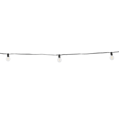 GLOBOSTAR® TWILIGHT 79667 Μοντέρνο Φωτιστικό Κήπου Γιρλάντα 7.7m με 15 Λάμπες & IR Ασύρματο Χειριστήριο LED 9W 810lm 360° DC 3.7V με Ενσωματωμένο Φωτοβολταϊκό Panel 5.5V 1.5W & Επαναφορτιζόμενη Μπαταρία Li-ion 3.7V 1x18650 2200mAh Αδιάβροχο IP65 Θερμό Λευκό 2700Κ Dimmable - Sanan SMD Chip - Μαύρο & Διάφανο - Μ770 x Π4 x Υ7cm - 2 Χρόνια Εγγύηση