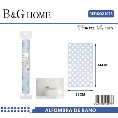 Αντιολισθητικό πατάκι μπάνιου - M0842 - 36x66cm - Light Blue - 21078