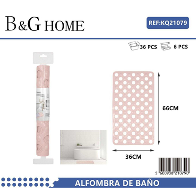 Αντιολισθητικό πατάκι μπάνιου - M0826 - 36x66cm - Light Pink - 21079