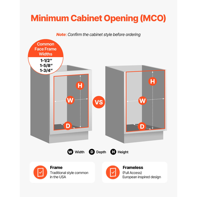 VEVOR Συρόμενος κάδος απορριμμάτων κάτω από το ντουλάπι της κουζίνας