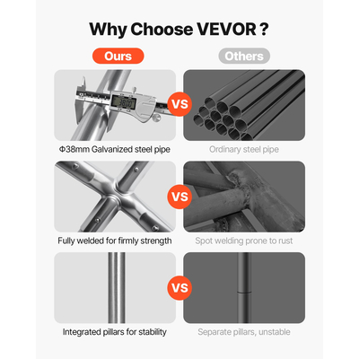 Στέγαστρο αυτοκινήτου VEVOR 12x20FT βαρέως τύπου με πλαϊνά τοιχώματα γκρι