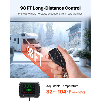 Θερμαντήρας αέρα ντίζελ VEVOR Θερμαντήρας στάθμευσης ντίζελ 8 kW DC 12-24 V Ψηφιακή οθόνη