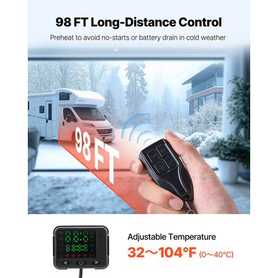 Θερμαντήρας αέρα ντίζελ VEVOR Θερμαντήρας στάθμευσης ντίζελ 8 kW DC 12-24V με τηλεχειριστήριο