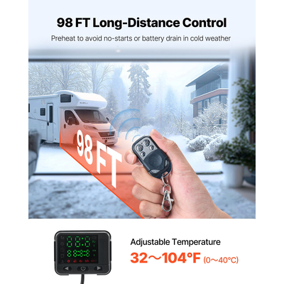 Θερμαντήρας αέρα ντίζελ VEVOR Θερμαντήρας στάθμευσης ντίζελ 8 kW DC 12-24 V Μαύρος διακόπτης LCD