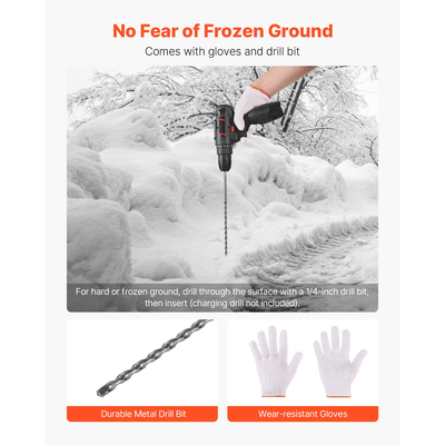 VEVOR 50 τεμάχια ανακλαστικοί δείκτες δρόμου 5/16" Dia 60 ίντσες ανακλαστήρες χιονιού