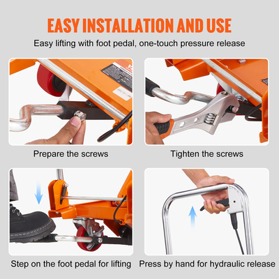 Υδραυλικό επιτραπέζιο κάρρο ανελκυστήρων, χωρητικότητα 28.5" ύψος ανύψωσης 330Χειρωνακτικός ενιαίος πίνακας ανελκυστήρων ψαλιδιού με 4 ρόδες και αντιολισθητικό μαξιλάρι, υδραυλικό κάρρο ψαλιδιού για χειρισμό και μεταφορά υλικών