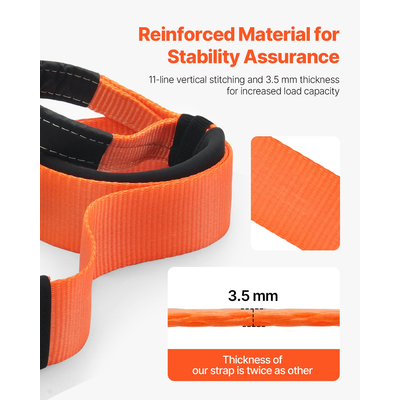 Καλώδιο ρυμούλκησης αυτοκινήτου VEVOR, ιμάντας ρυμούλκησης, 36000 lbs 20 ft, ιμάντας έκτακτης ανάγκης βαρέως τύπου