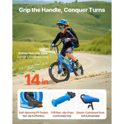 Παιδικό Ποδήλατο VEVOR 35,56 cm, Παιδικό Ποδήλατο BMX για Αγόρια & Κορίτσια Ηλικίας 3-6 ετών