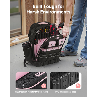 Σακίδιο Πλάτης Εργαλείων VEVOR με 56 τσέπες, ανθεκτικό στο σκίσιμο, σακίδιο εργασίας για ηλεκτρολόγο