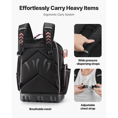 Σακίδιο Πλάτης Εργαλείων VEVOR με 56 τσέπες, ανθεκτικό στο σκίσιμο, σακίδιο εργασίας για ηλεκτρολόγο