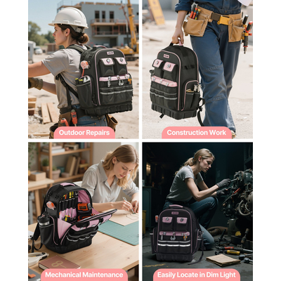 Σακίδιο Πλάτης Εργαλείων VEVOR με 56 τσέπες, ανθεκτικό στο σκίσιμο, σακίδιο εργασίας για ηλεκτρολόγο