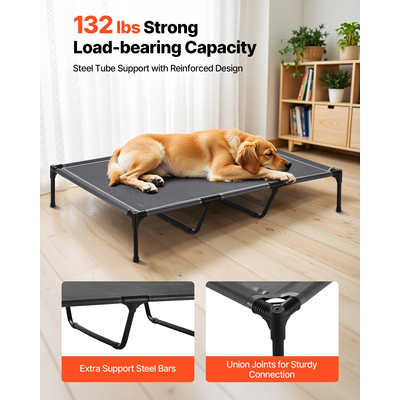 VEVOR Υπερυψωμένο Κρεβάτι Σκύλου για Μεγάλους Σκύλους Φορητή Υπερυψωμένη Κούνια Σκύλου με Μεταλλικό Σκελετό XL