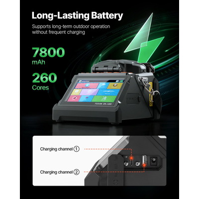 VEVOR Οπτικός Συνδετήρας Ινών Σύντηξης 6 Κινητήρων Ευθυγράμμιση Πυρήνα & Επένδυσης Οθόνη LCD 5