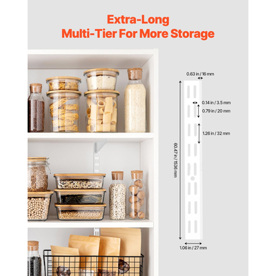 Ράφι VEVOR Ράφι 60 ιντσών, 5 τεμάχια, ρυθμιζόμενο, επιτοίχιο ράφι από ατσάλι