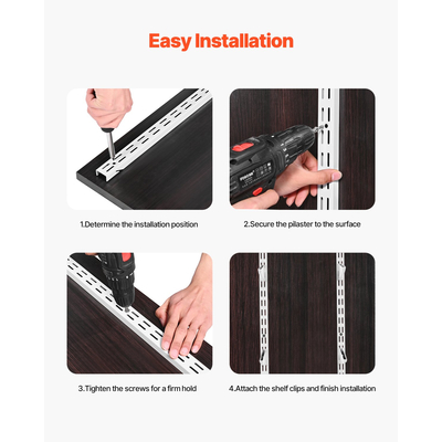 Ράφι VEVOR Ράφι 60 ιντσών, 5 τεμάχια, ρυθμιζόμενο, επιτοίχιο ράφι από ατσάλι