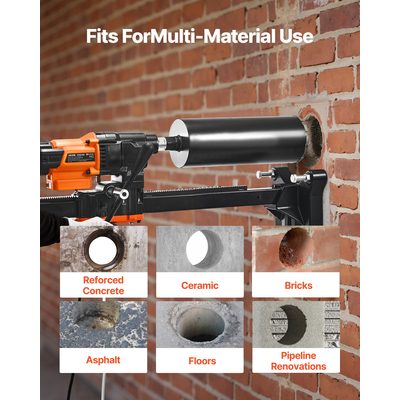 VEVOR Μηχανή τρυπανιού με διαμαντένιο πυρήνα, τρυπάνι σκυροδέματος με βάση 10 ιντσών 2500W