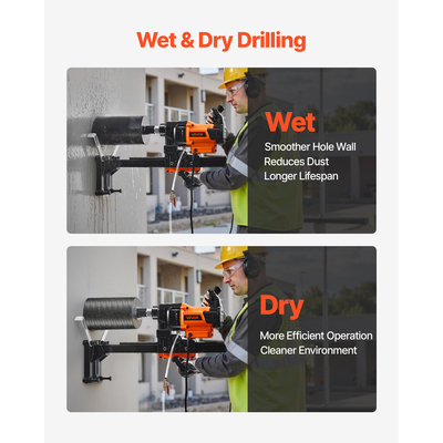 VEVOR Μηχανή τρυπανιού με διαμαντένιο πυρήνα, τρυπάνι σκυροδέματος με βάση 8 ιντσών 3000W