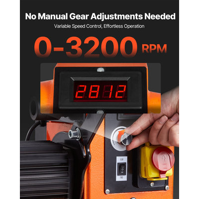 Τόρνος Ξυλουργικής VEVOR 1,5 HP 16 x 40 ίντσες Τόρνος Ξύλου Μεταβλητής Ταχύτητας 0-3200 Σ.Α.Λ.