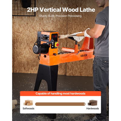 Τόρνος Ξυλουργικής VEVOR 2 HP 18 x 40 ίντσες Τόρνος Ξύλου Μεταβλητής Ταχύτητας 0-3200 Σ.Α.Λ.