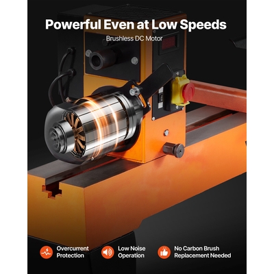 Τόρνος Ξυλουργικής VEVOR 2 HP 18 x 40 ίντσες Τόρνος Ξύλου Μεταβλητής Ταχύτητας 0-3200 Σ.Α.Λ.