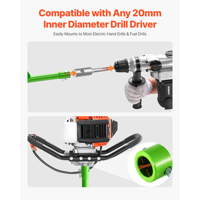 Τρυπάνι VEVOR με τρυπάνι 4,72 x 31,1 ίντσες, εργαλείο φύτευσης με σπειροειδή στύλο