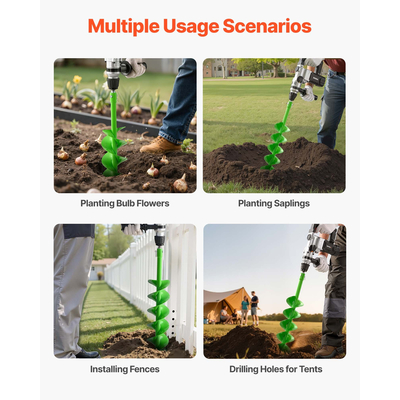Τρυπάνι VEVOR με τρυπάνι 4,72 x 31,1 ίντσες, εργαλείο φύτευσης με σπειροειδή στύλο