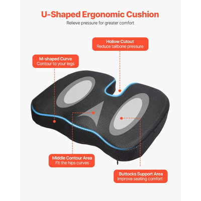 Μαξιλάρι καθίσματος VEVOR από αφρό μνήμης για ανακούφιση από την πίεση στους γοφούς της πλάτης