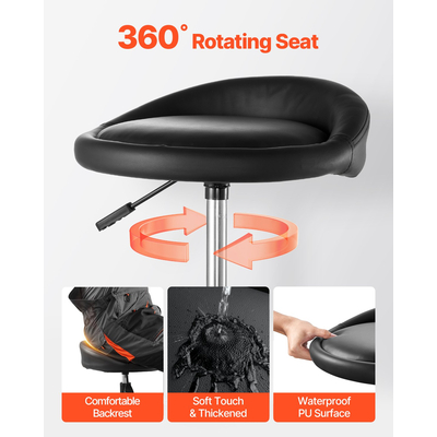 Σκαμπό VEVOR με ρυθμιζόμενο ύψος, κάθισμα γκαράζ, φορτίο 130 κιλών με ροδάκια