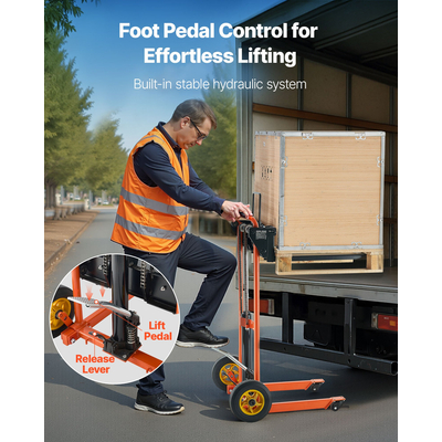 VEVOR Ανυψωτικό Υλικών με Βαρούλκο Στοίβαξης 450 λίβρες, Φορτηγά Παλετών, Ανυψωτικό 35,8 ιντσών