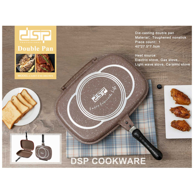 Διπλό αντικολλητικό τηγάνι Grill - CA007-F40-Brown - DSP - 610537