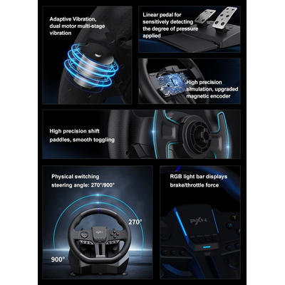 Σετ τιμονιέρα gaming με πετάλια - PXN-V900 - 900999