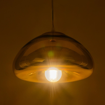 GLOBOSTAR® CRISTIN 999-0039 Μοντέρνο Κρεμαστό Φωτιστικό Οροφής με Ντουί 1 x E27 AC 220-240V IP20 - Χρυσό - Μ18 x Π18 x Υ13cm