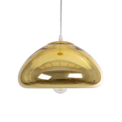 GLOBOSTAR® CRISTIN 999-0039 Μοντέρνο Κρεμαστό Φωτιστικό Οροφής με Ντουί 1 x E27 AC 220-240V IP20 - Χρυσό - Μ18 x Π18 x Υ13cm