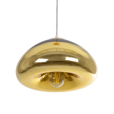 GLOBOSTAR® CRISTIN 999-0039 Μοντέρνο Κρεμαστό Φωτιστικό Οροφής με Ντουί 1 x E27 AC 220-240V IP20 - Χρυσό - Μ18 x Π18 x Υ13cm