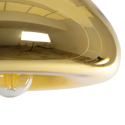 GLOBOSTAR® CRISTIN 999-0039 Μοντέρνο Κρεμαστό Φωτιστικό Οροφής με Ντουί 1 x E27 AC 220-240V IP20 - Χρυσό - Μ18 x Π18 x Υ13cm