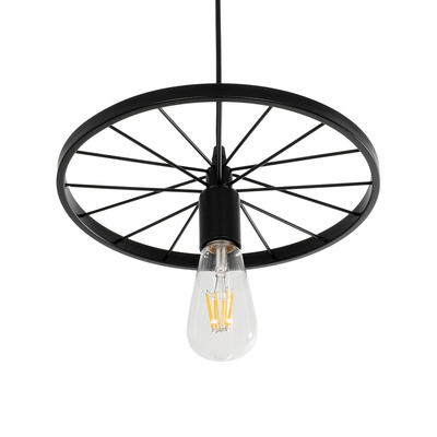 GLOBOSTAR® CASTOR 999-0228 Vintage Κρεμαστό Φωτιστικό Οροφής με Ντουί 1 x E27 AC 220-240V IP20 - Μαύρο - Μ30 x Π30 x Υ11cm