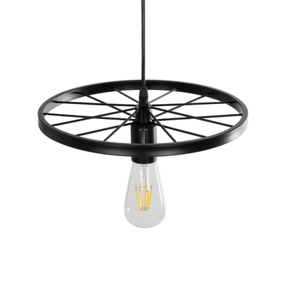 GLOBOSTAR® CASTOR 999-0228 Vintage Κρεμαστό Φωτιστικό Οροφής με Ντουί 1 x E27 AC 220-240V IP20 - Μαύρο - Μ30 x Π30 x Υ11cm