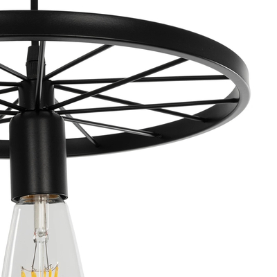 GLOBOSTAR® CASTOR 999-0228 Vintage Κρεμαστό Φωτιστικό Οροφής με Ντουί 1 x E27 AC 220-240V IP20 - Μαύρο - Μ30 x Π30 x Υ11cm