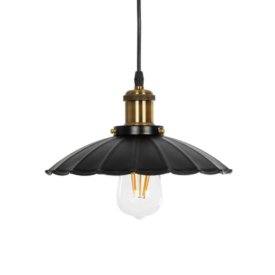 GLOBOSTAR® MARGI 999-0229 Vintage Κρεμαστό Φωτιστικό Οροφής με Ντουί 1 x E27 AC 220-240V IP20 - Μαύρο & Χρυσό - Μ26 x Π26 x Υ14cm