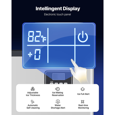Εμπορική μηχανή παγομηχανής VEVOR - Αυτοκαθαριζόμενη μηχανή πάγου κεφαλής 400 λίβρες/ημέρα