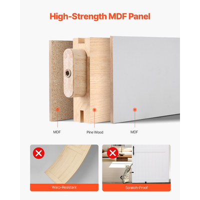 Συρόμενη Πόρτα Αχυρώνα VEVOR με Κιτ Εξαρτημάτων, Επιφάνεια από Πάνελ MDF 1219 x 2134mm από PVC