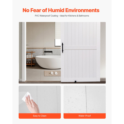 Συρόμενη Πόρτα Αχυρώνα VEVOR με Κιτ Εξαρτημάτων, Επιφάνεια από Πάνελ MDF 1219 x 2134mm από PVC