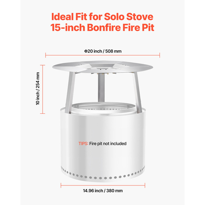 Εκτροπέας θερμότητας τζακιού VEVOR για σόμπα Yukon 508 mm από ανοξείδωτο ατσάλι