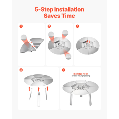 Εκτροπέας θερμότητας τζακιού VEVOR για σόμπα Yukon 508 mm από ανοξείδωτο ατσάλι