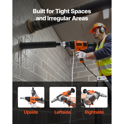 VEVOR Τρυπάνι με διαμαντένιο πυρήνα, φορητό τρυπάνι σκυροδέματος με πυρήνα 6,3 ιντσών 2000W