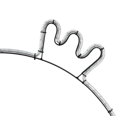 GLOBOSTAR® XMAS-CROWN-BIG Χριστουγεννιάτικο Διακοσμητικό Φωτιστικό LED 27.3W 1092lm 360° AC 220-240V Αδιάβροχο IP65 Θερμό Λευκό 2700K  - Μαύρο & Διάφανο - Μ88 x Π25 x Υ136cm - 2 Χρόνια Εγγύηση